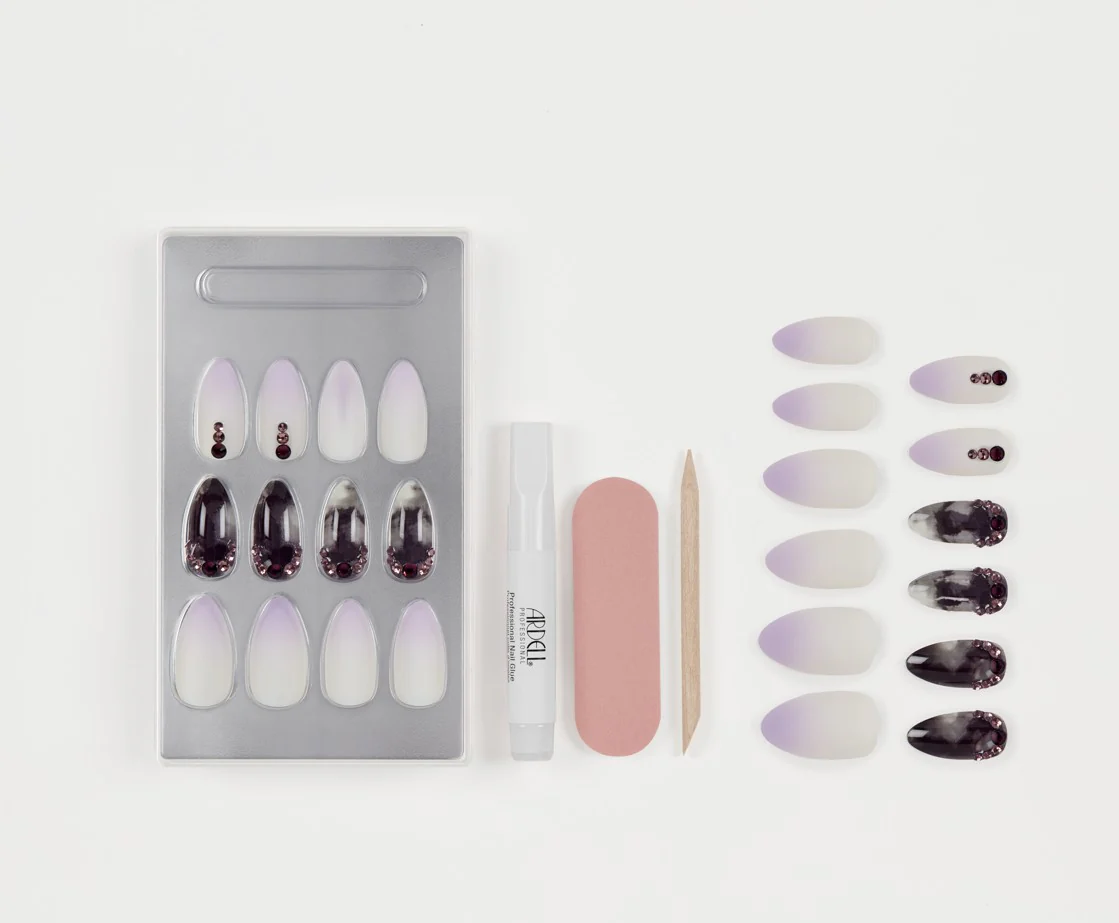 Ardell, Nail Addict Premium Artificial Nail Set, Marble Purple Ombré - Image 3