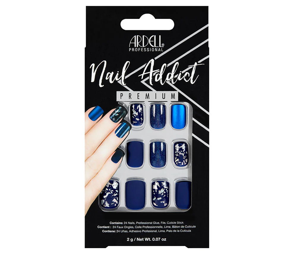 Nail Addict Premium Artificial Nail Set, Matte Blue