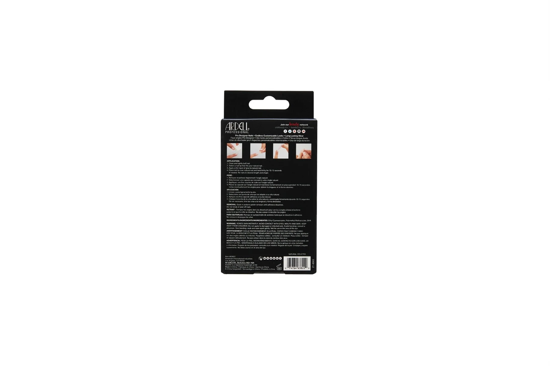 Nail Addict Premium Artificial Nail Set, Natural Stiletto - Image 4