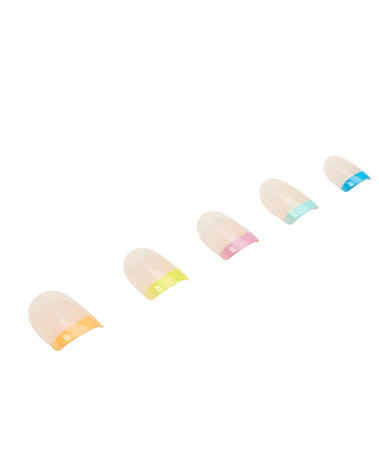 Nail Addict Premium Artificial Nail Set, Rainbow French Tips - Image 2