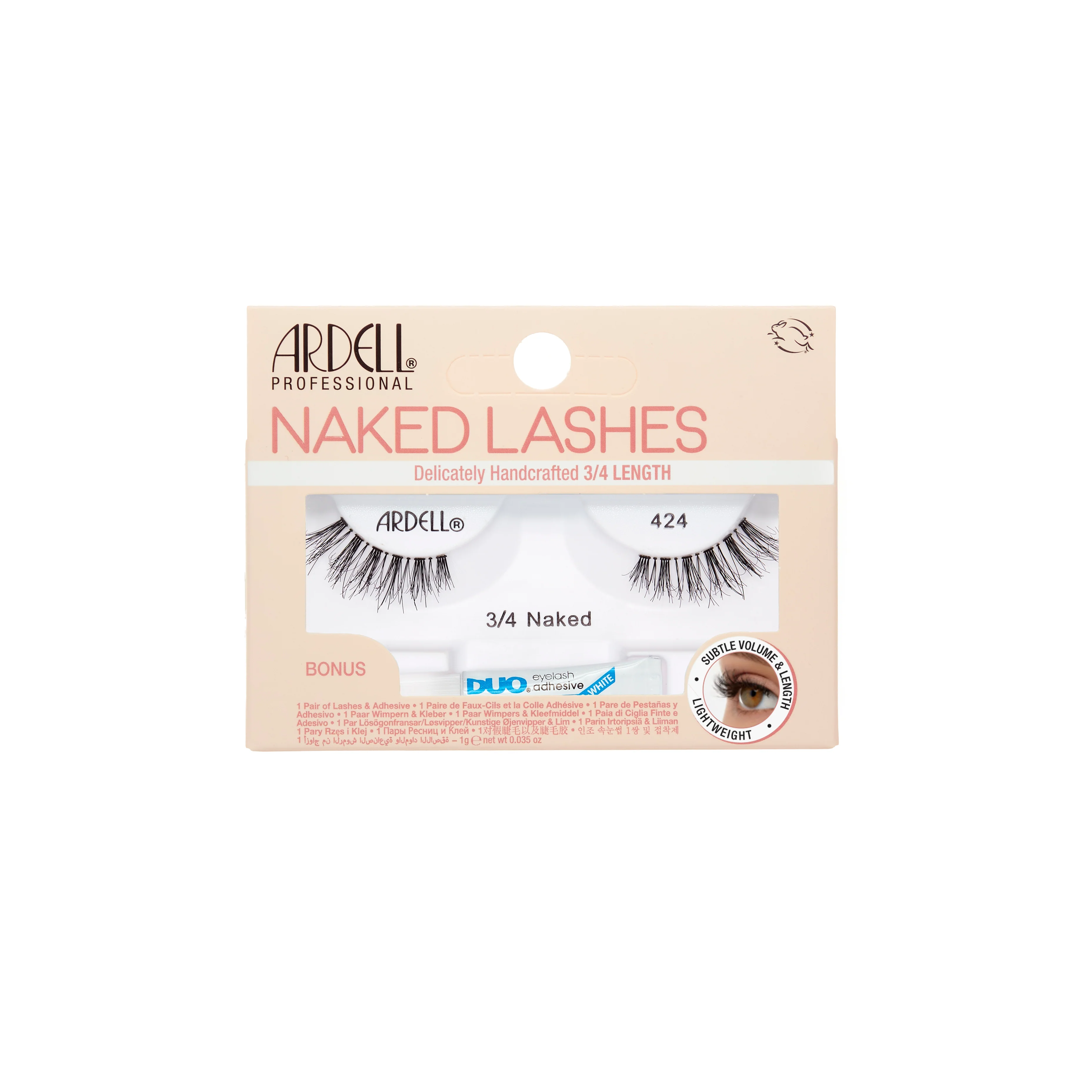 Naked Lash 3/4 length 424 with DUO 1 gram Glue