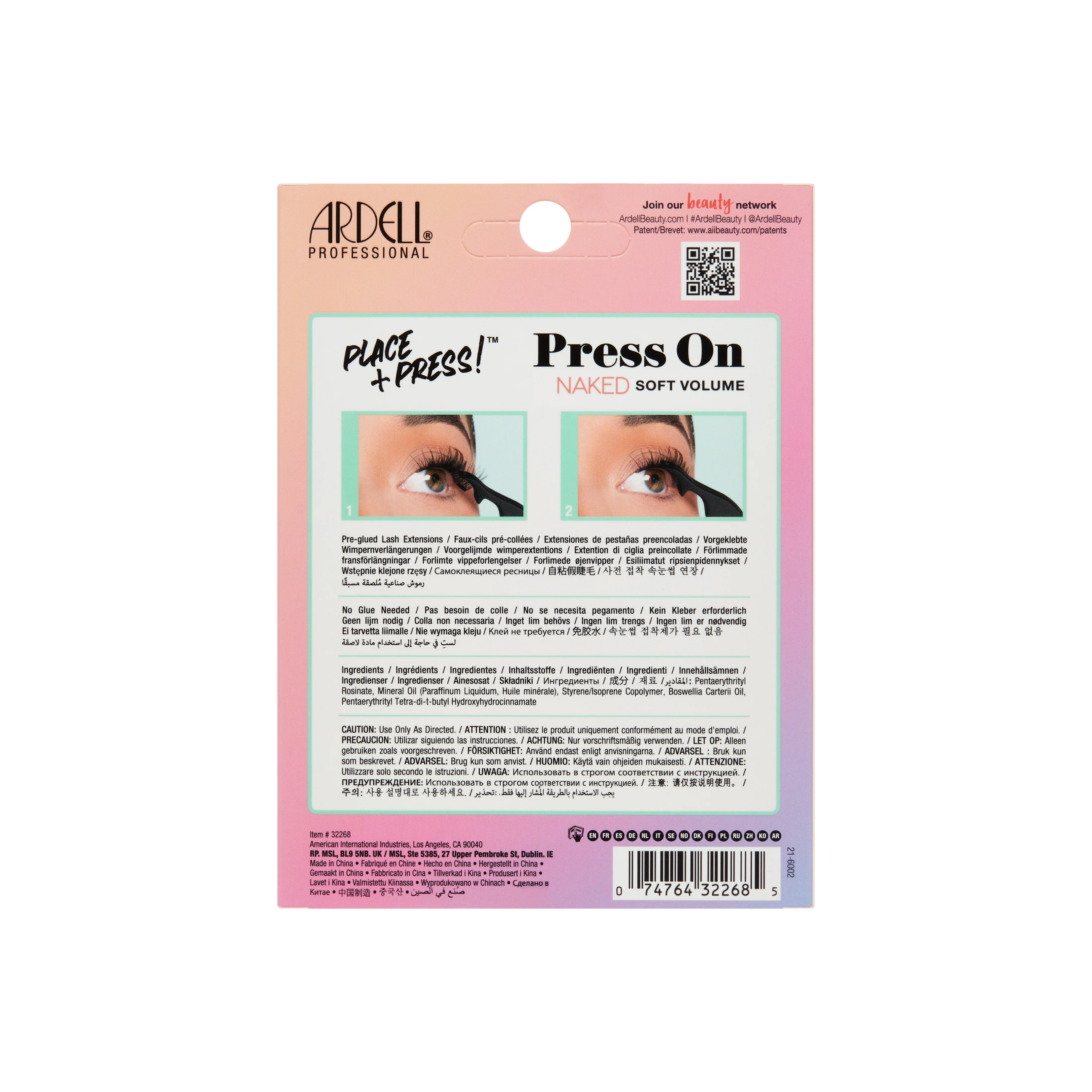 Press On Pre-Glued Underlash Extensions Naked Soft Volume 30 ct + Applicator - Image 3
