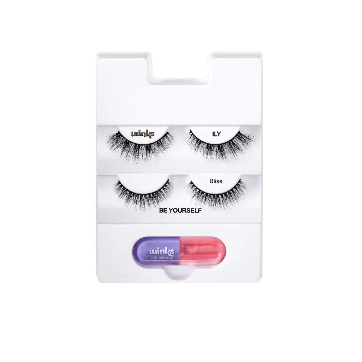 Winks Be Yourself Lashes & Lip Kit, ILY + Bliss - Image 2